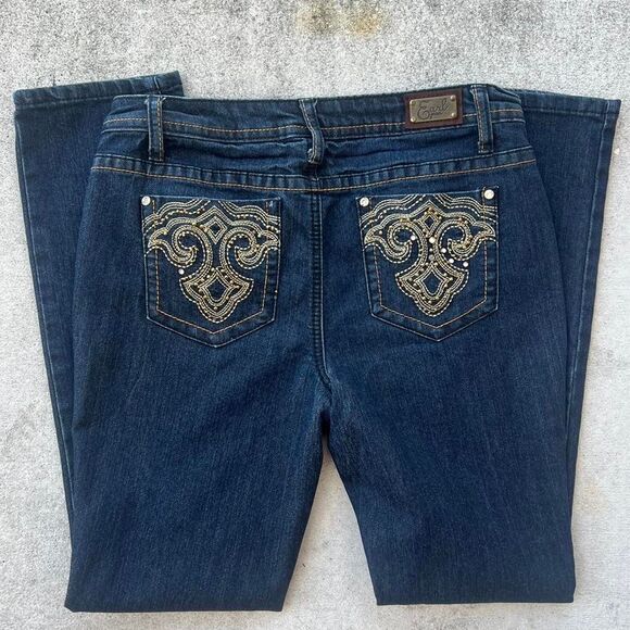 Vintage Y2K women’s Earl Jean embroidered pocket jeans size 4P - Picture 1 of 7
